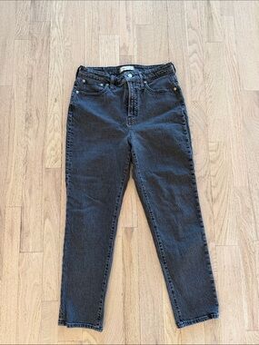 Madewell Washed Black High-Rise Straight Jeans
